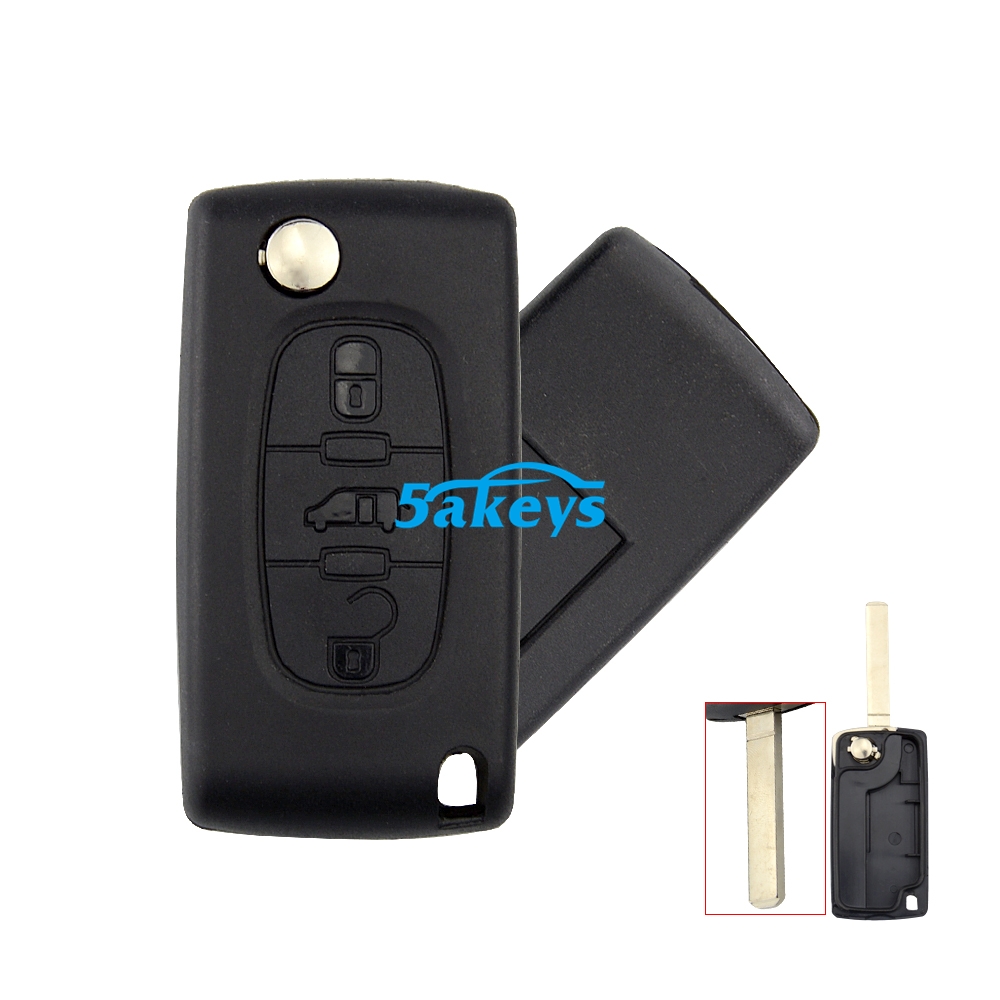 For fiat 3 button remote key blank without battery holder with VA2 blade